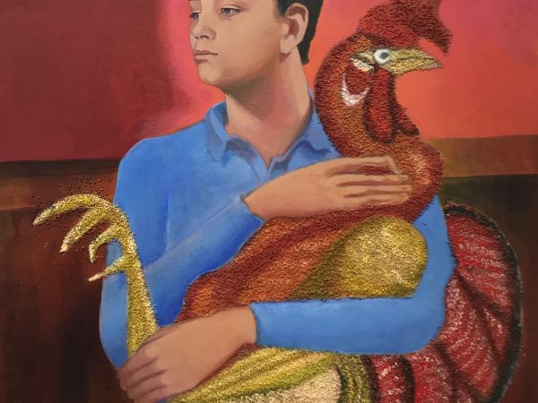 Allison Katz, Boy with Cock, 2019