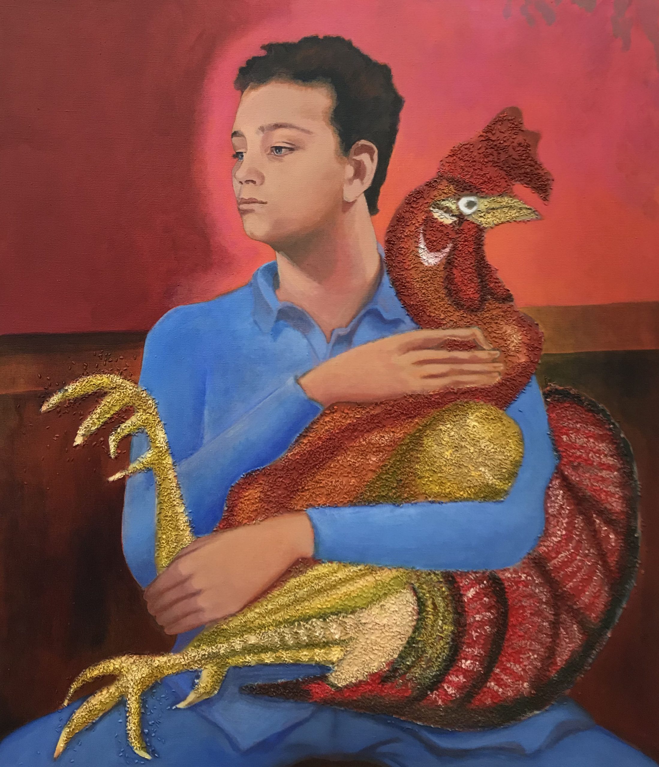 Allison Katz, Boy with Cock, 2019