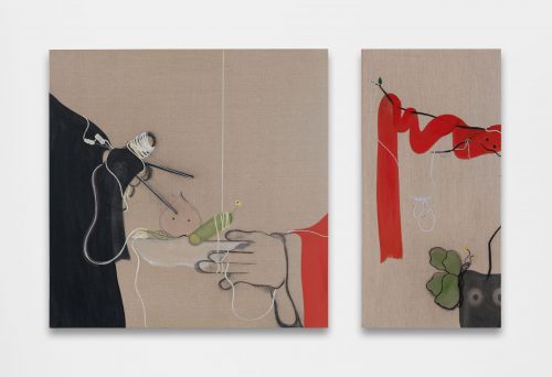 Owen Fu, Marriage「Untitled (Saturn Peach and Cucumber) & Untitled (Past Lives), diptych」, 2023