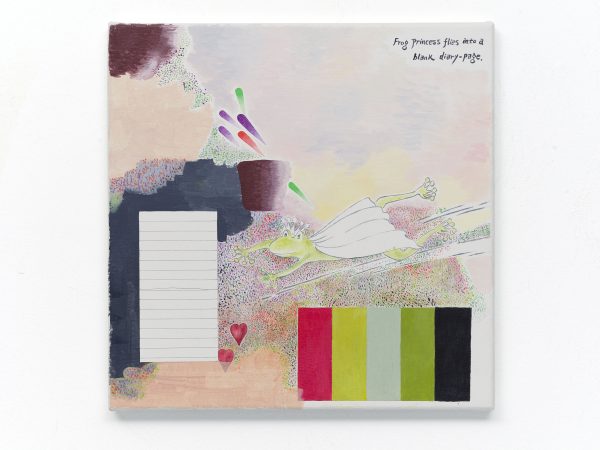 Evelyn, Frog princess flies into blank page of diary, 2025