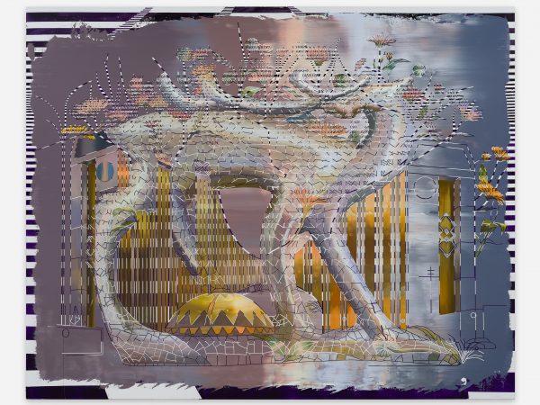 Cui Jie, Ceramic deer and the BIDC building, Lomé, 2025