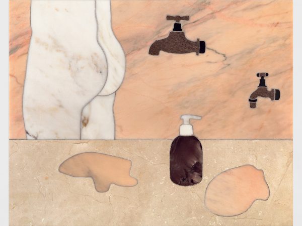 丹尼尔·杜瓦 & 格雷戈里·吉奎尔，Stone Marquetry with Body, Soap Dispenser and Taps II，2017