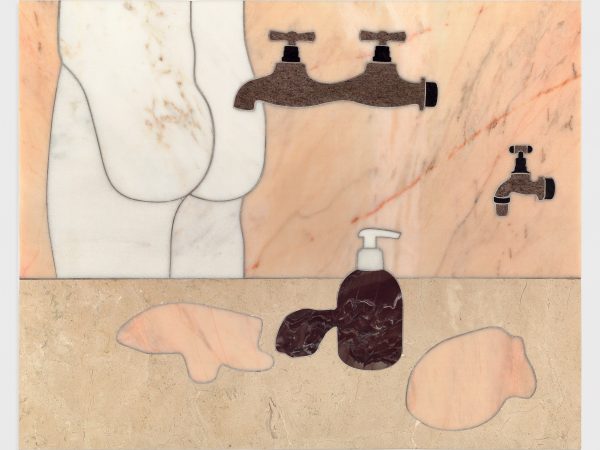 丹尼尔·杜瓦 & 格雷戈里·吉奎尔，Stone Marquetry with Body, Soap Dispenser and Taps III，2017
