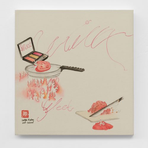 Evelyn Taocheng Wang, Bolzano Chopped Tomato and Eyeshadow, 2025