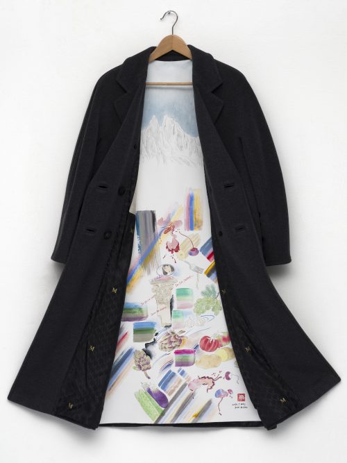 Evelyn Taocheng Wang, Lining Painting of Bolzano Veggie and Snow Mountains, 2026